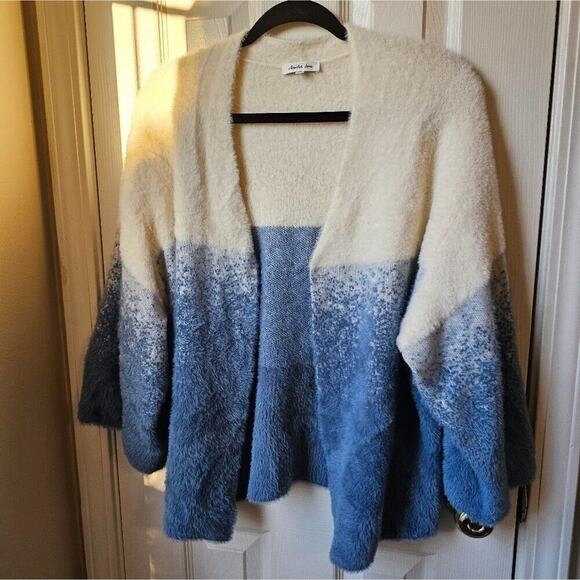 Another Love Open Cardigan Womens XS Kimono Sleeve Ombre Fuzzy Texture Relaxed - Picture 4 of 9